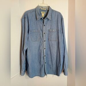 LL Bean Tradition Fit Men's Demin Shirt Size Large